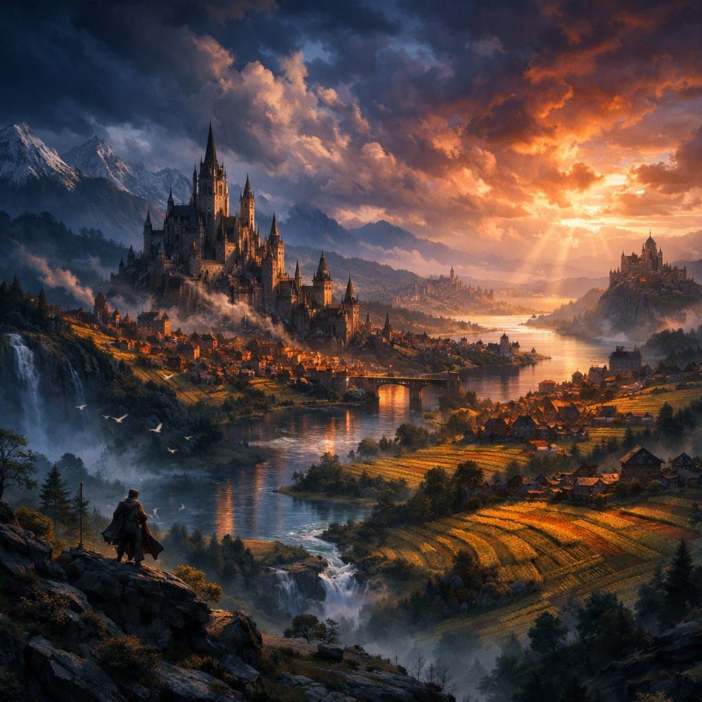 Dark Fantasy Calatian Heartland Landscape