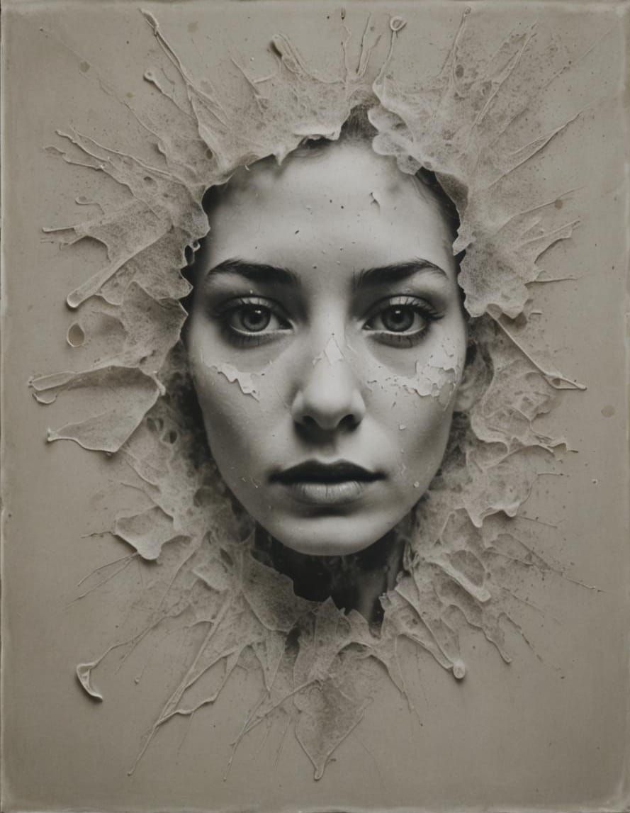 Abstract Portrait Inspired by Henri Michaux's Mixed Media