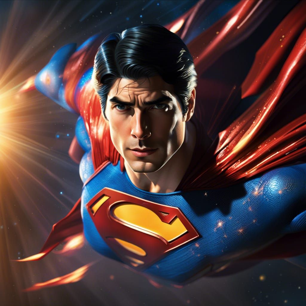 Superman in Space: Hyperrealistic Concept Art
