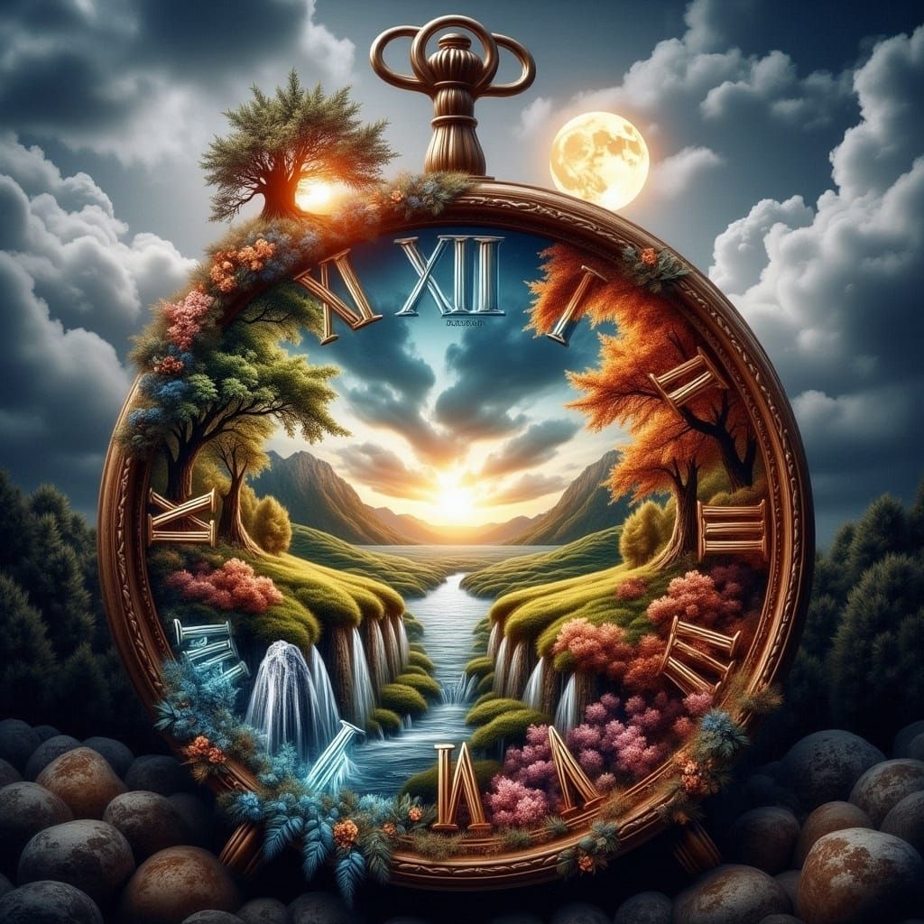 Whimsical Clockwork Garden in Four Seasons