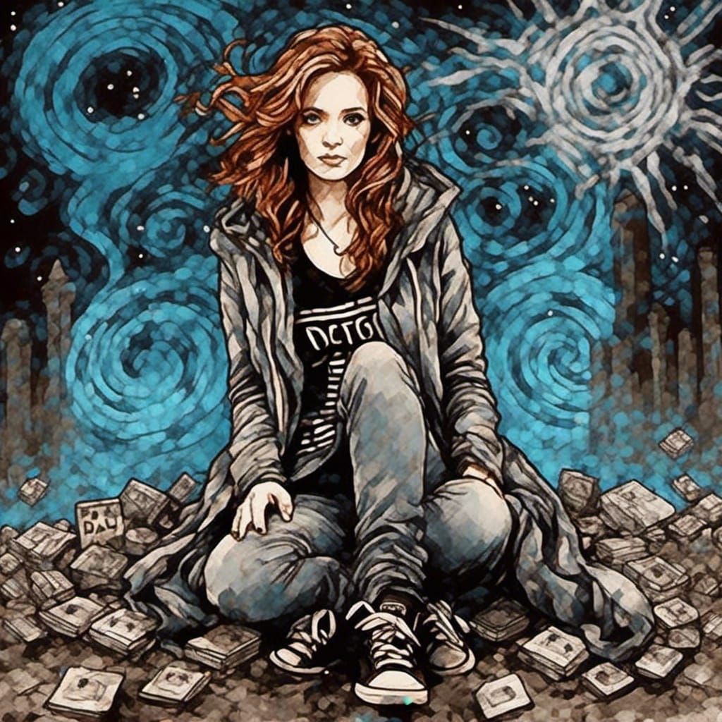 Grief-Stricken Doctor Who Character in Neo-Impressionist Sty...