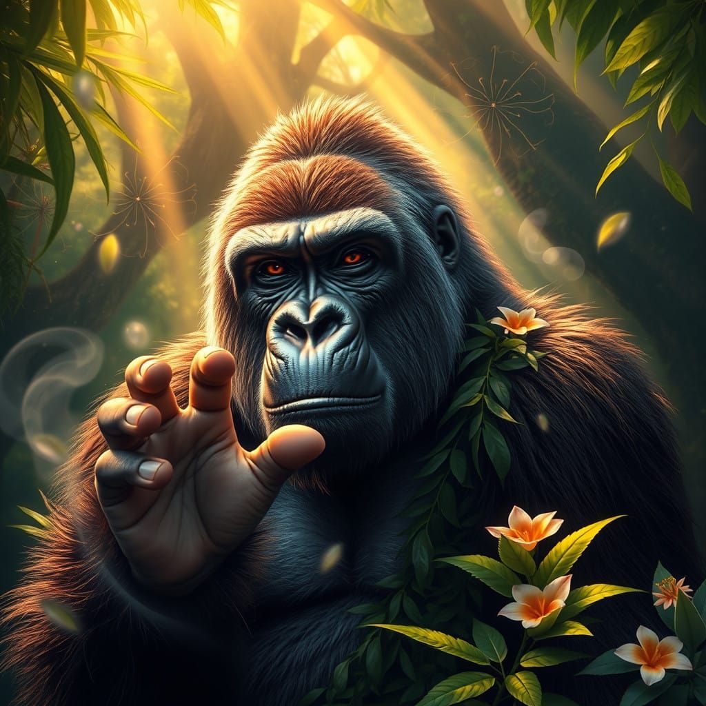 A Majestic Gorilla Greets You in the Heart of the Jungle