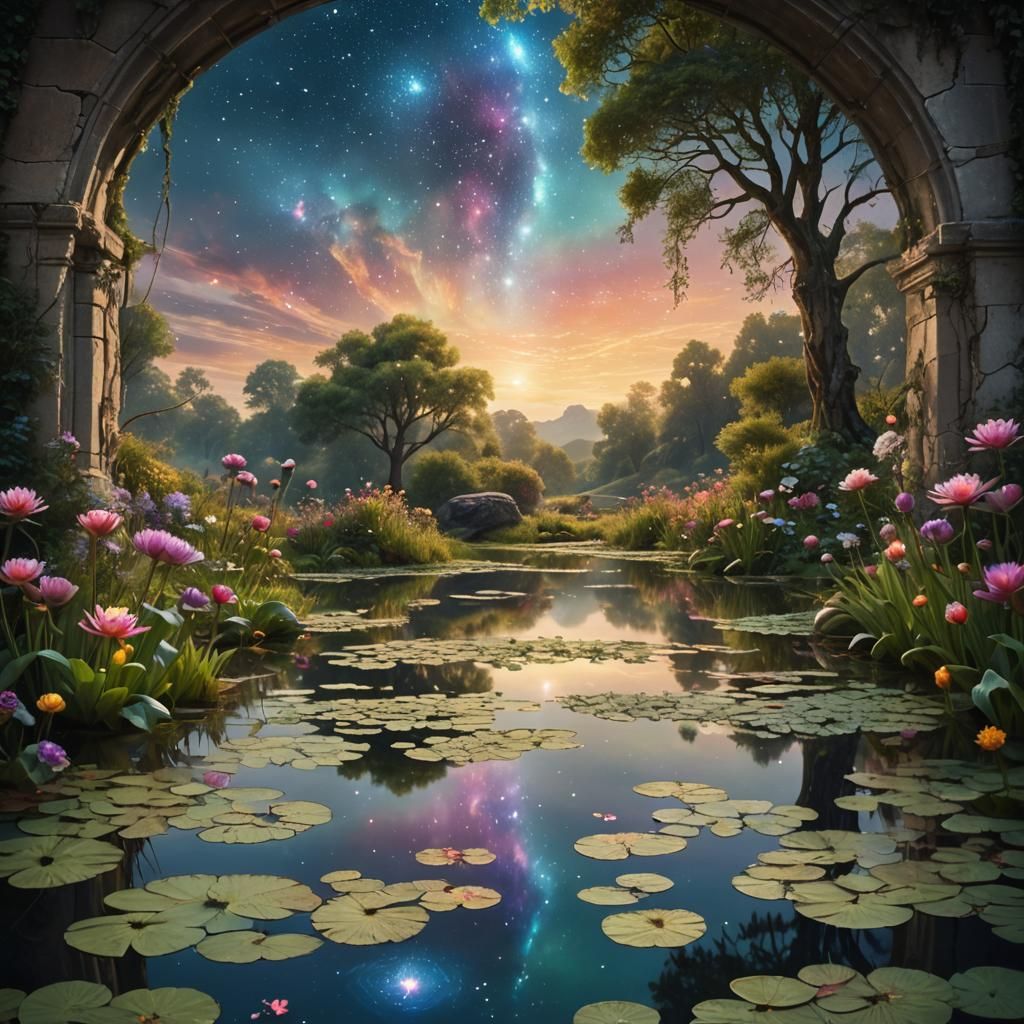 Pond Reflects a Portal to Another Universe