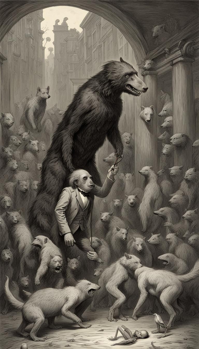 Disturbing Horror Scene in Doré and Rutkowski Style