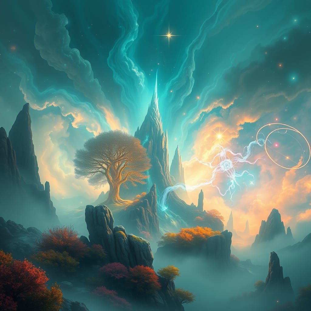 Turquoise Worlds Explode in Ethereal Fantasy Art