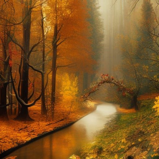 Fantastical December Scene in Detailed Matte Painting Style