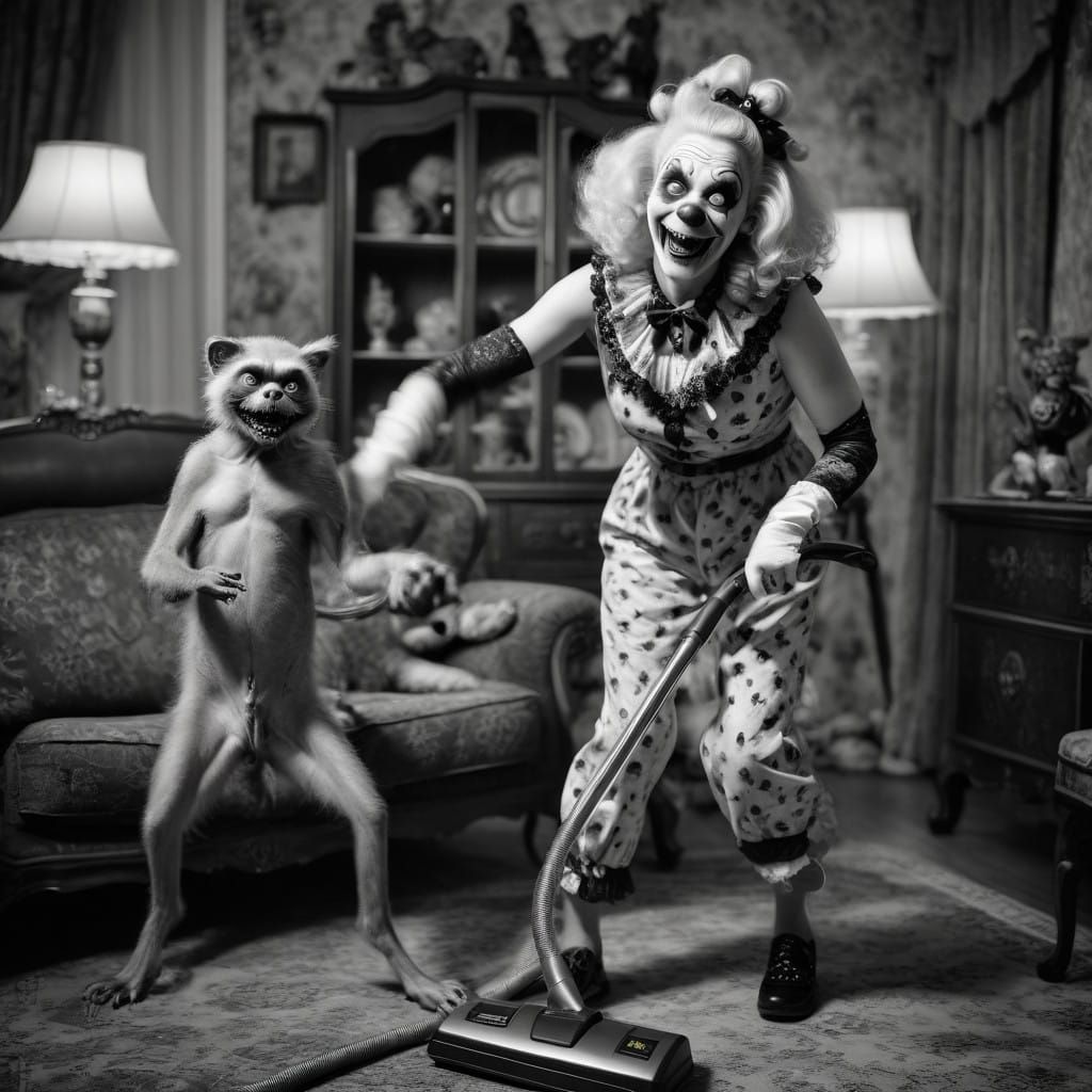 Madhouse Mayhem in Black and White