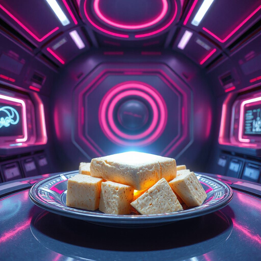 Ethereal Tofu Served in Space Station
