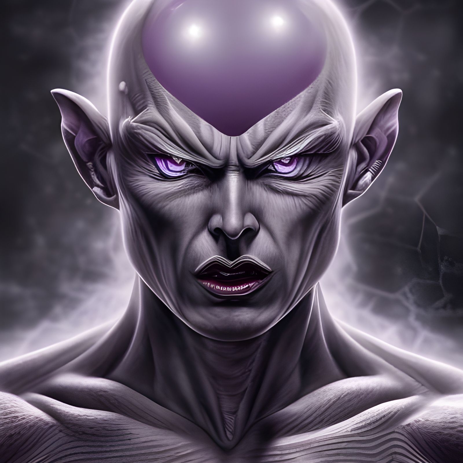 Freeza Powering Up: Hyperrealistic Manga Art