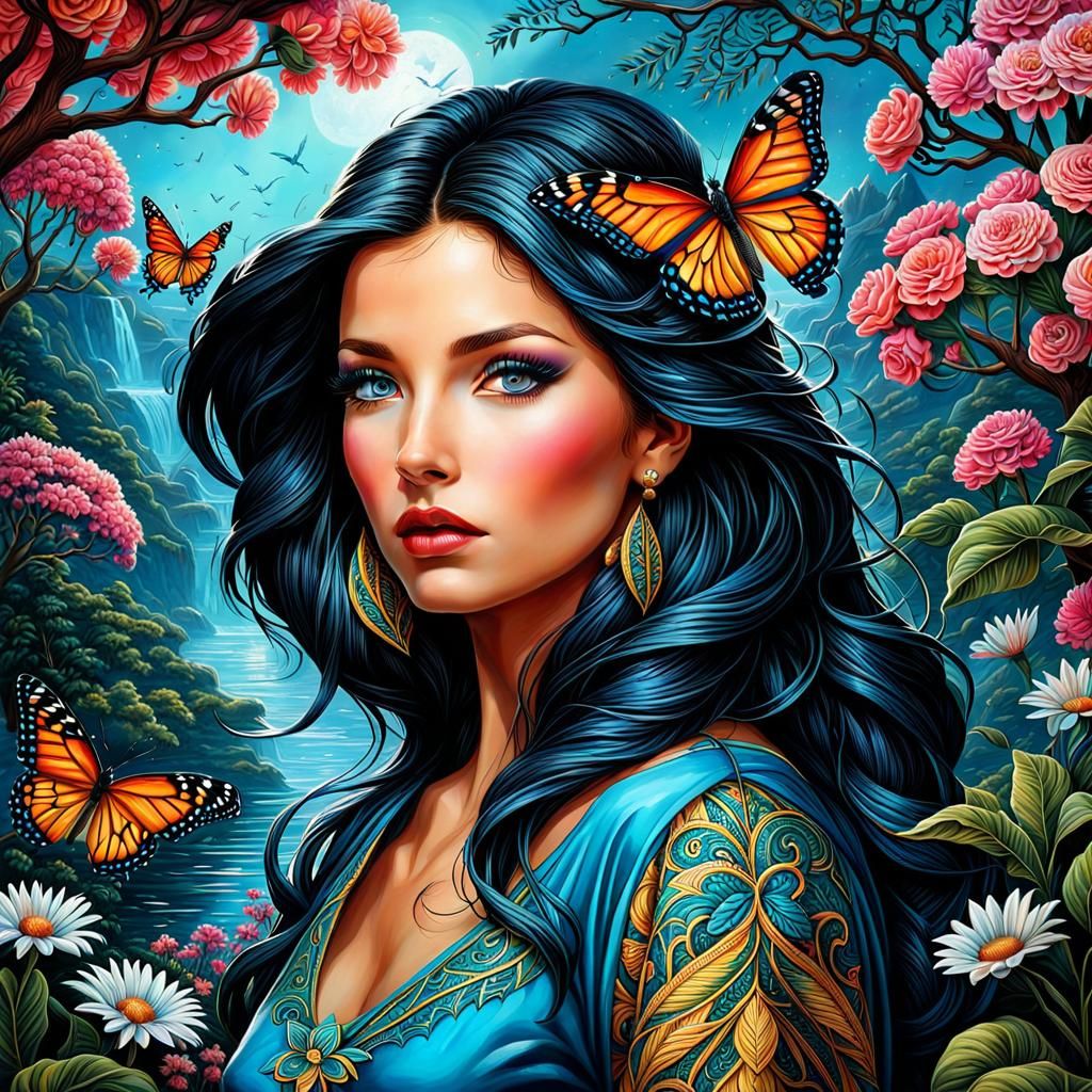 Beautiful Colorful Scene in Romantic Style