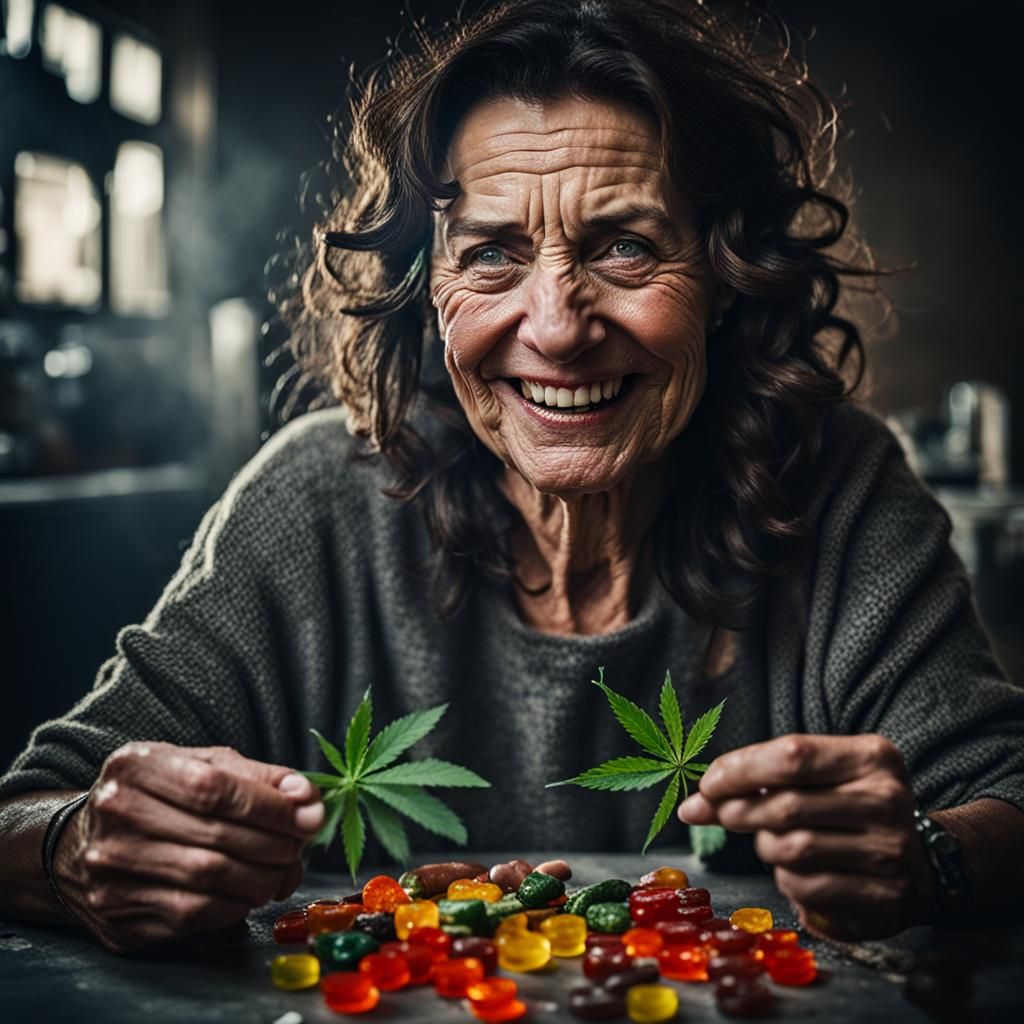 Woman Making Cannabis Candy, Close-Up Portrait