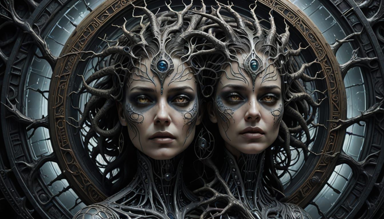 Surreal Eerie Dystopian Scene with Occult Mysticism