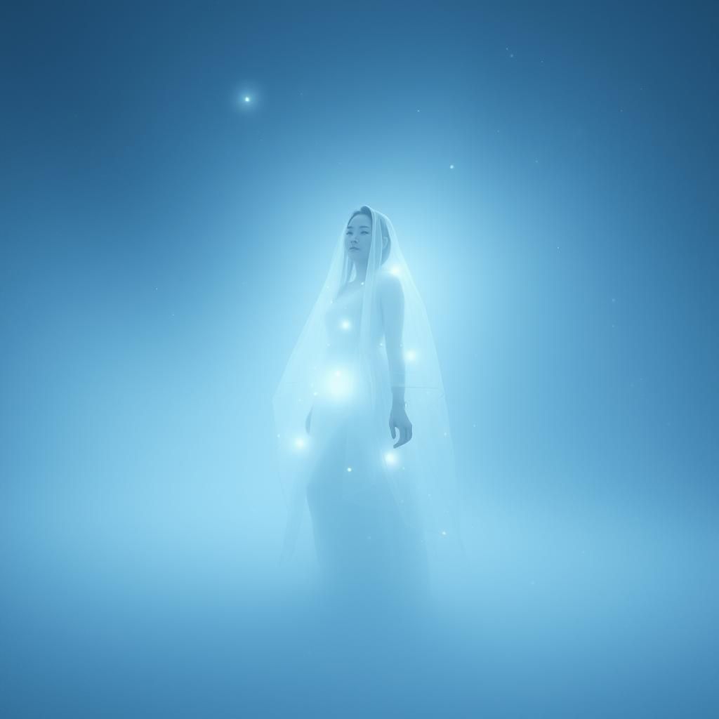 Ethereal Portrait of Yuki Onna in Snowstorm