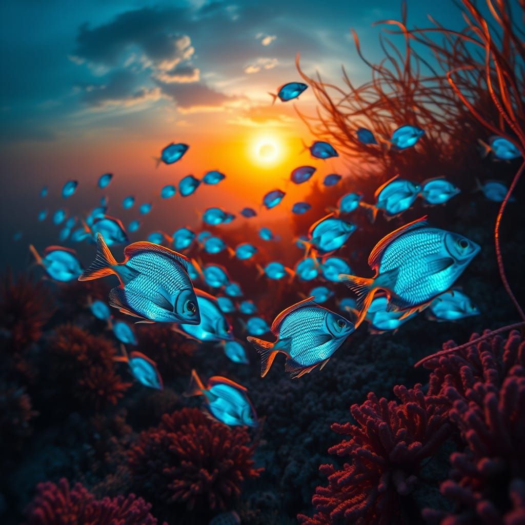 Mystical Oceanic Realm in Ethereal Light