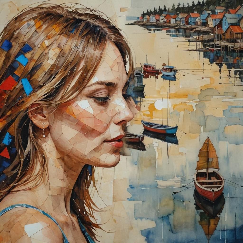 Friends Sharing Joy: An Impasto Cubist Painting