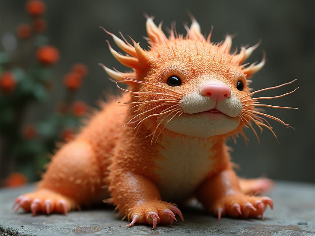 Xiamen Lacquer Thread Axolotl Sculpture