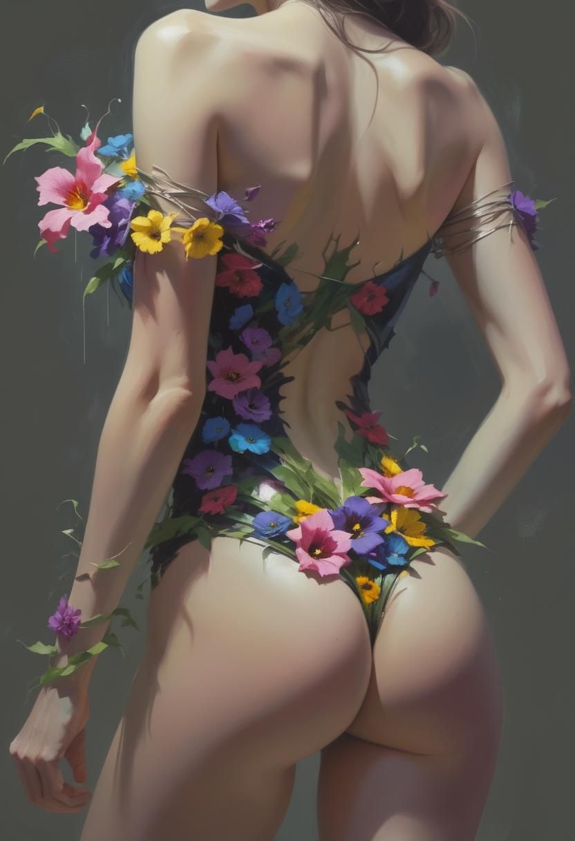 Sinister Vibrant Flowers in Dark Fantasy Style