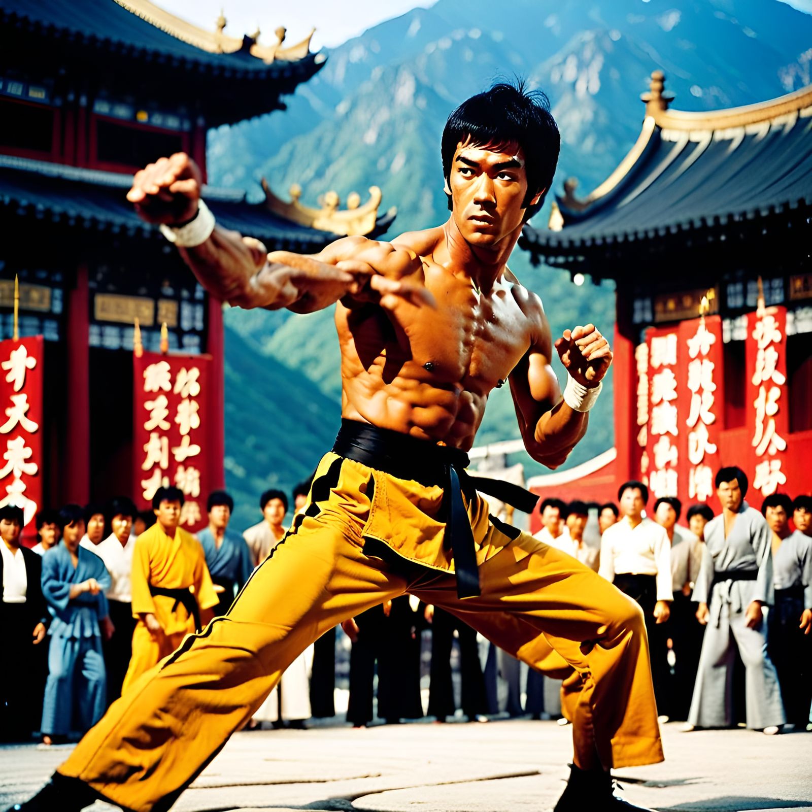 Bruce Lee in Intense Kung Fu Fight Scene