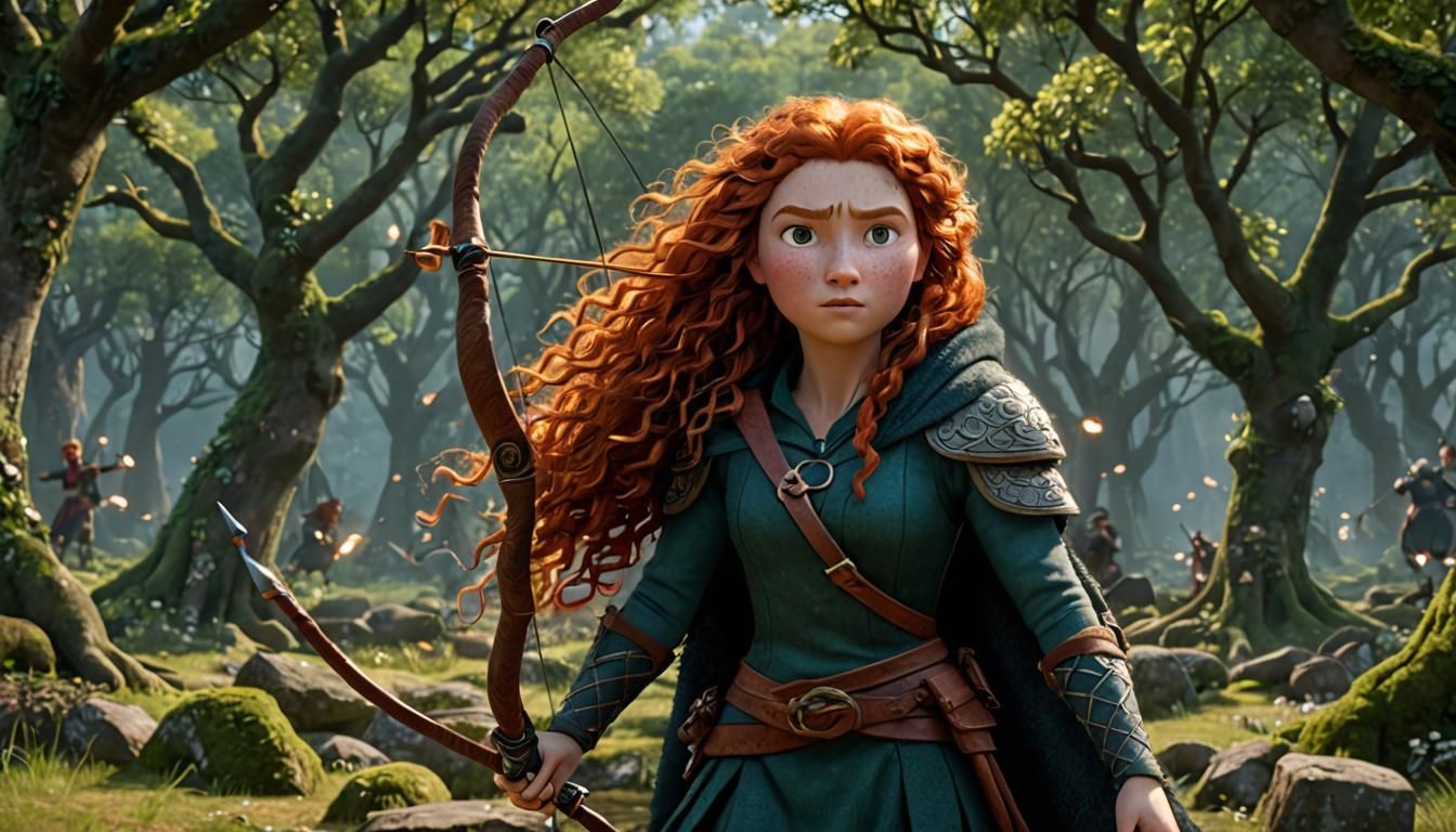 Princess Merida's Defiance: A Brave Cinematic Scene