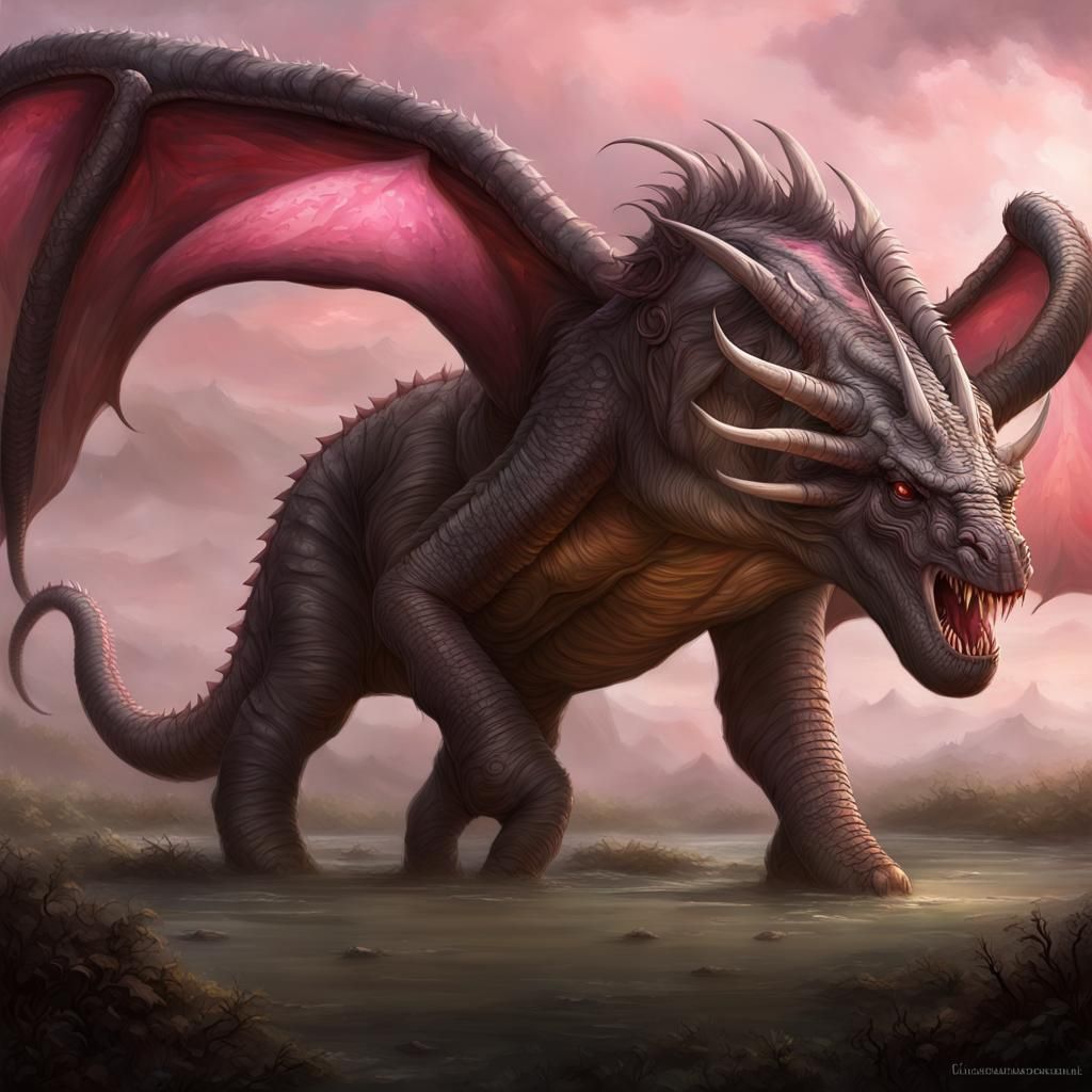 Majestic Bewilderbeast Dragon in Detailed Digital Painting