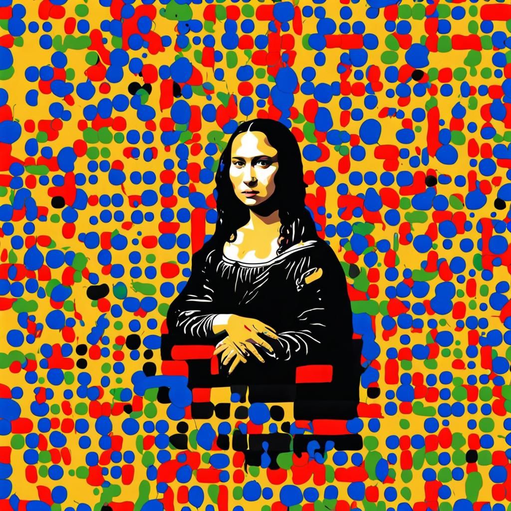 Mona Lisa Pop Art Screen Print in Bauhaus Style