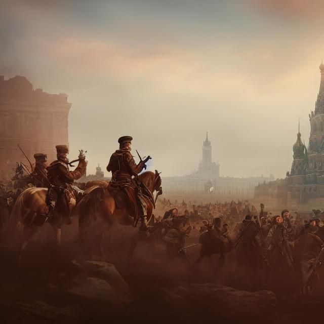 Bolsheviks Executing Tsar: Detailed Matte Painting