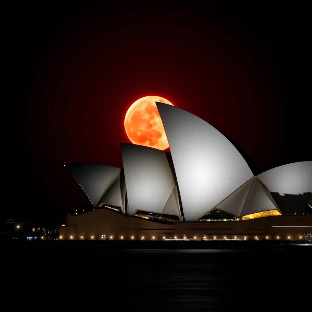 A breath-taking shot of tonight's Full Red Moon rising over ...