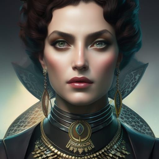 Queen of Spades Portrait in Hyperdetailed Digital Art