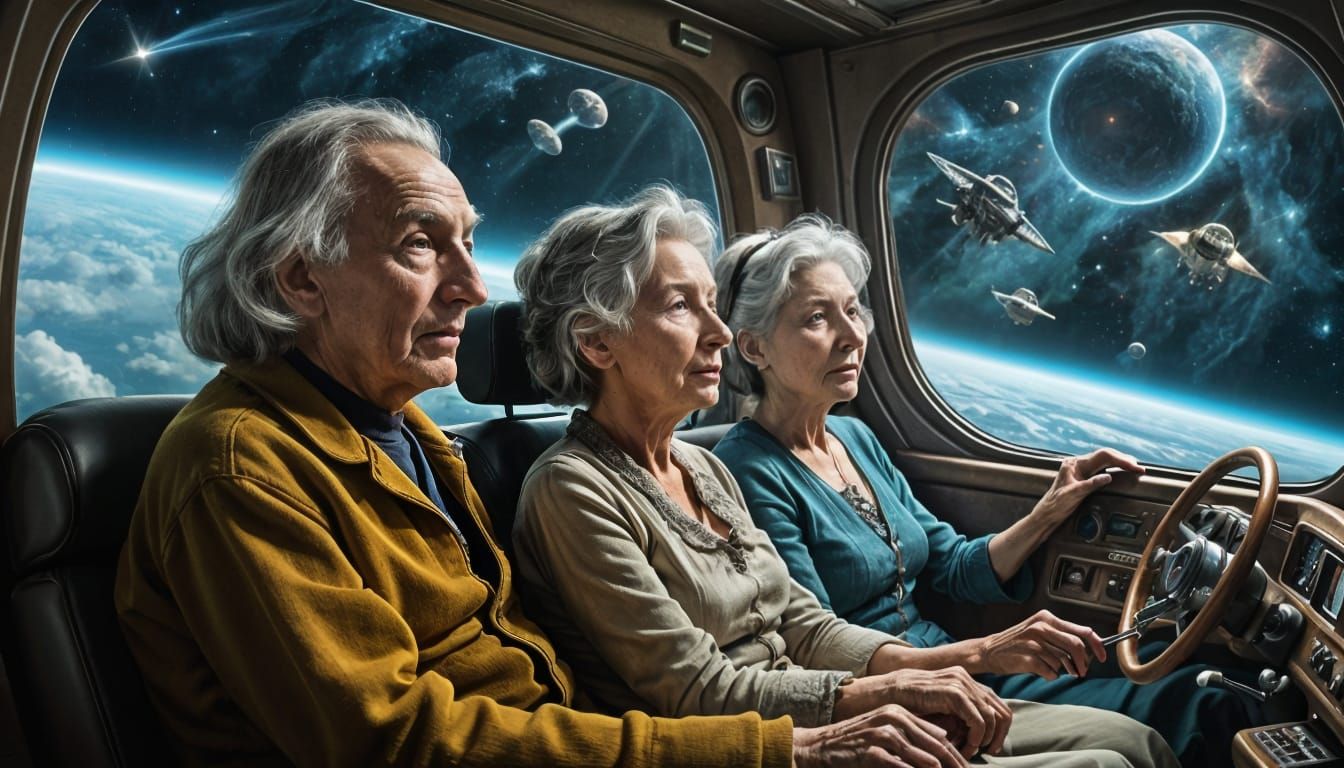 Elderly Couple Cruises Through Cosmic Wormhole in Intergalac...