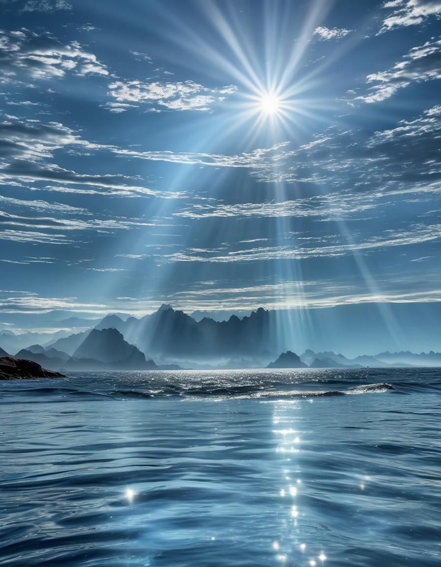 Sky with all the possible gradients of blue with heavenly li...