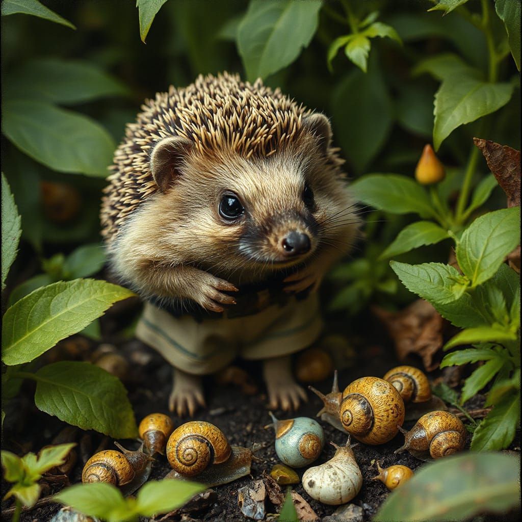 Hedgehog Discovers New Species in Realistic Style