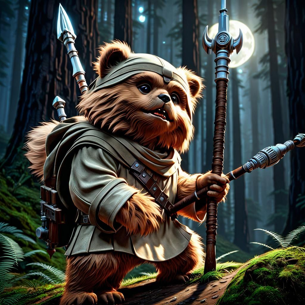 Ewok Warrior on Endor Moon