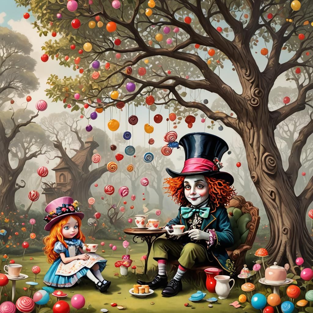 Mad Hatter's Tea Party Under Lollipop Tree