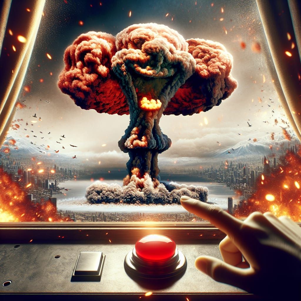 Epic Nuclear Explosion in Fantastical Fantasy Art