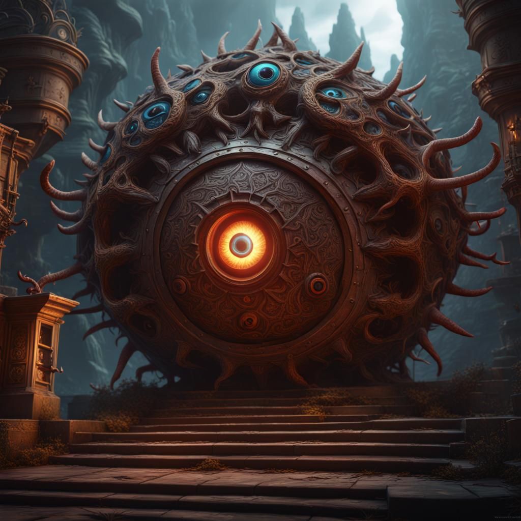 Detailed D&D Beholder Matte Painting