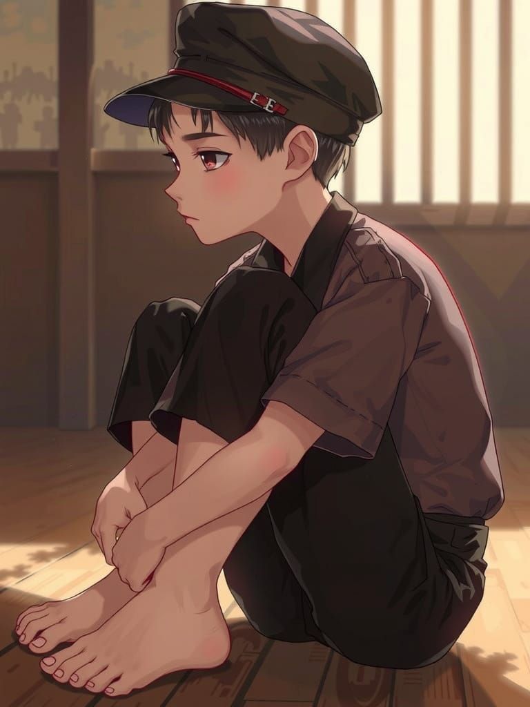 Figure on Couch in Somber, Muted Tones