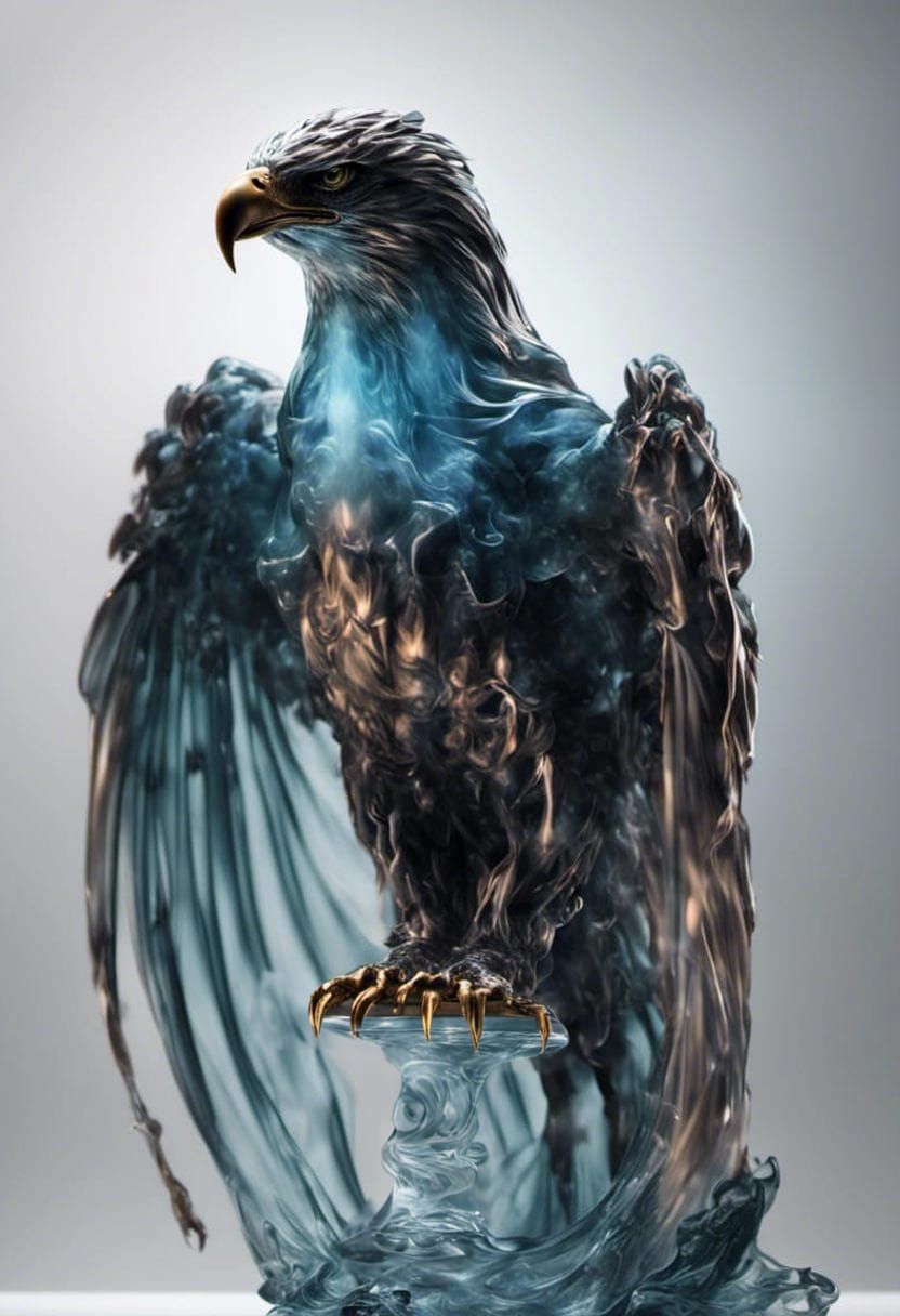 Glassblown Eagle Figurine with Cosmic Energy