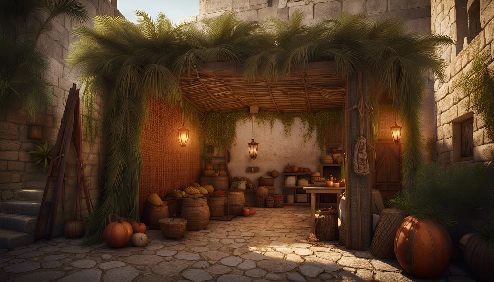 Simple Sukkah in Jerusalem's Old City