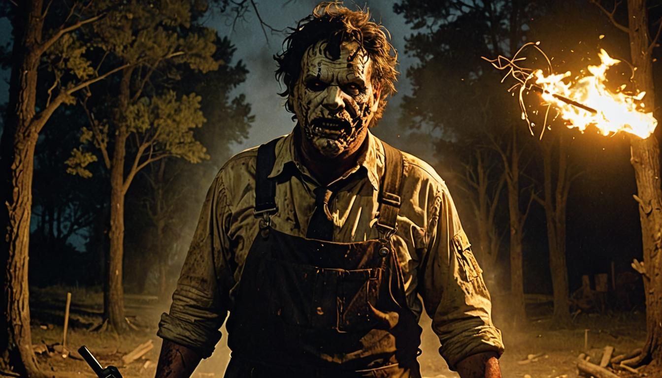 Leatherface in Cinematic Firelight