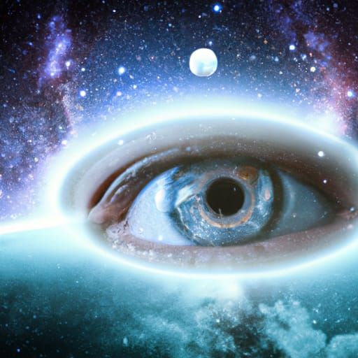 Cosmic Alien World Inside Human Eye