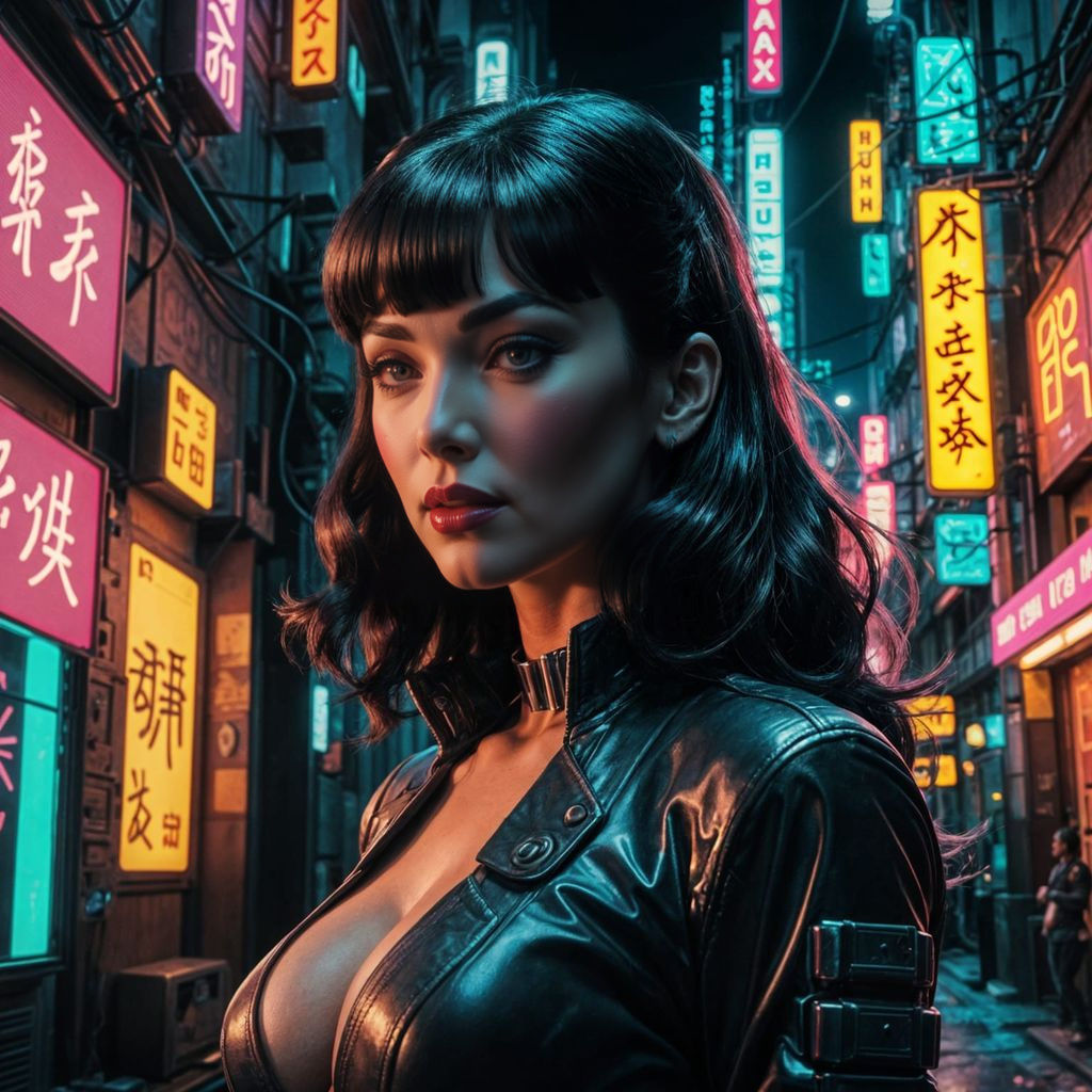 Bettie Page in Retropunk NYC, Anime Key Visual