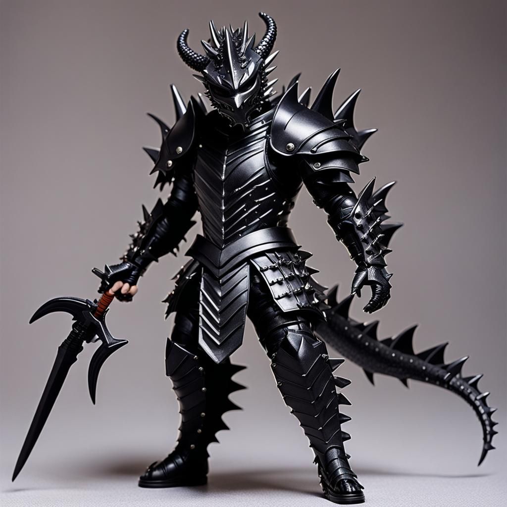 Dragon-Man Action Figure in Black Armor