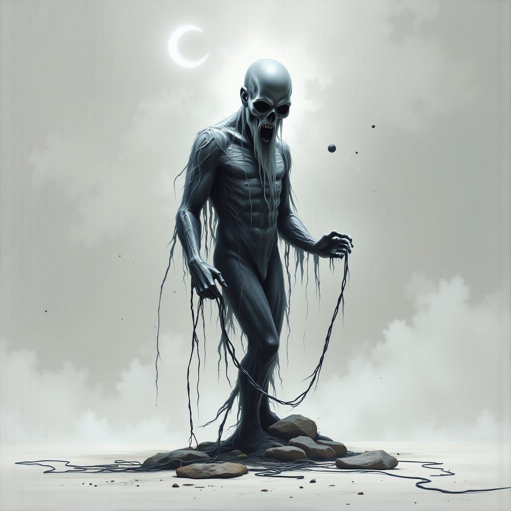 Abstract Ghost Entity with Jump Rope