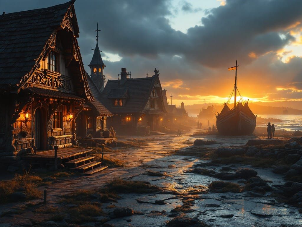 Viking Village at Golden Hour