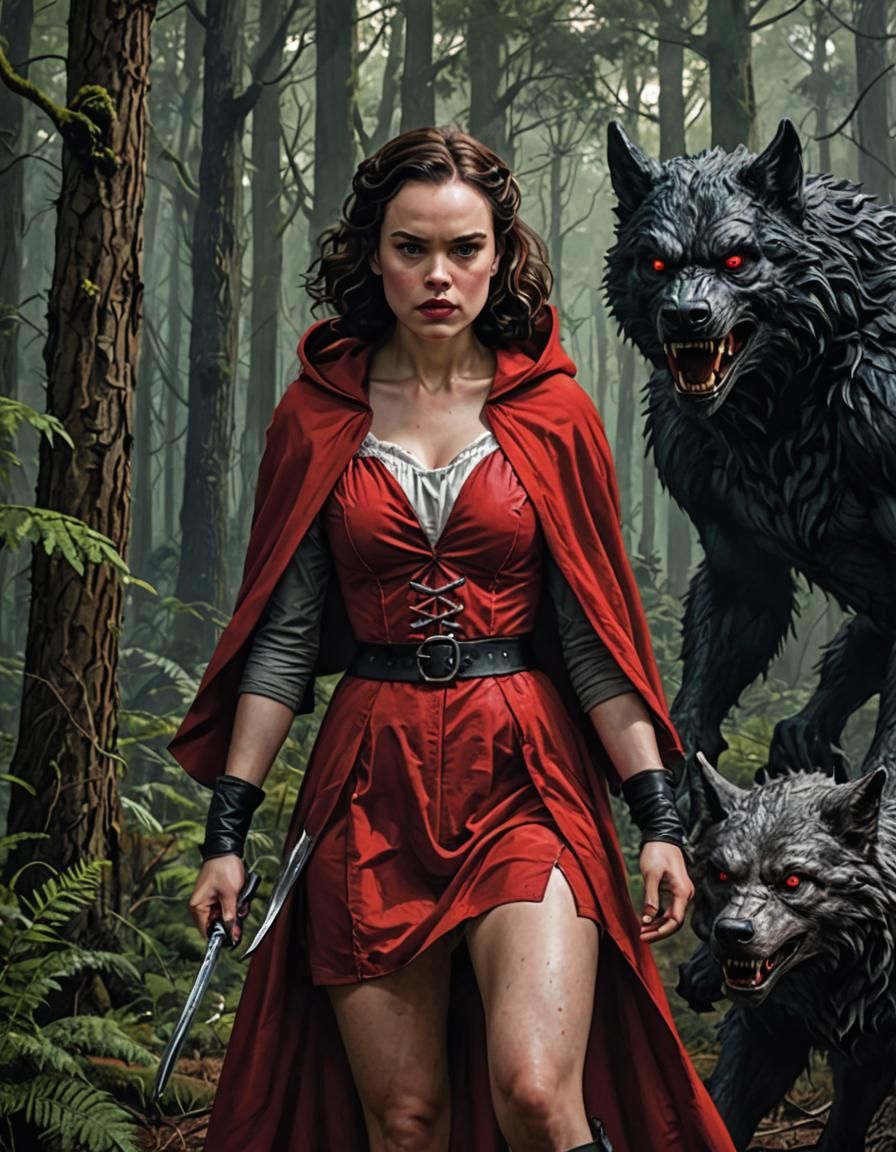 Red Riding Hood Pin-Up in Sinister Forest