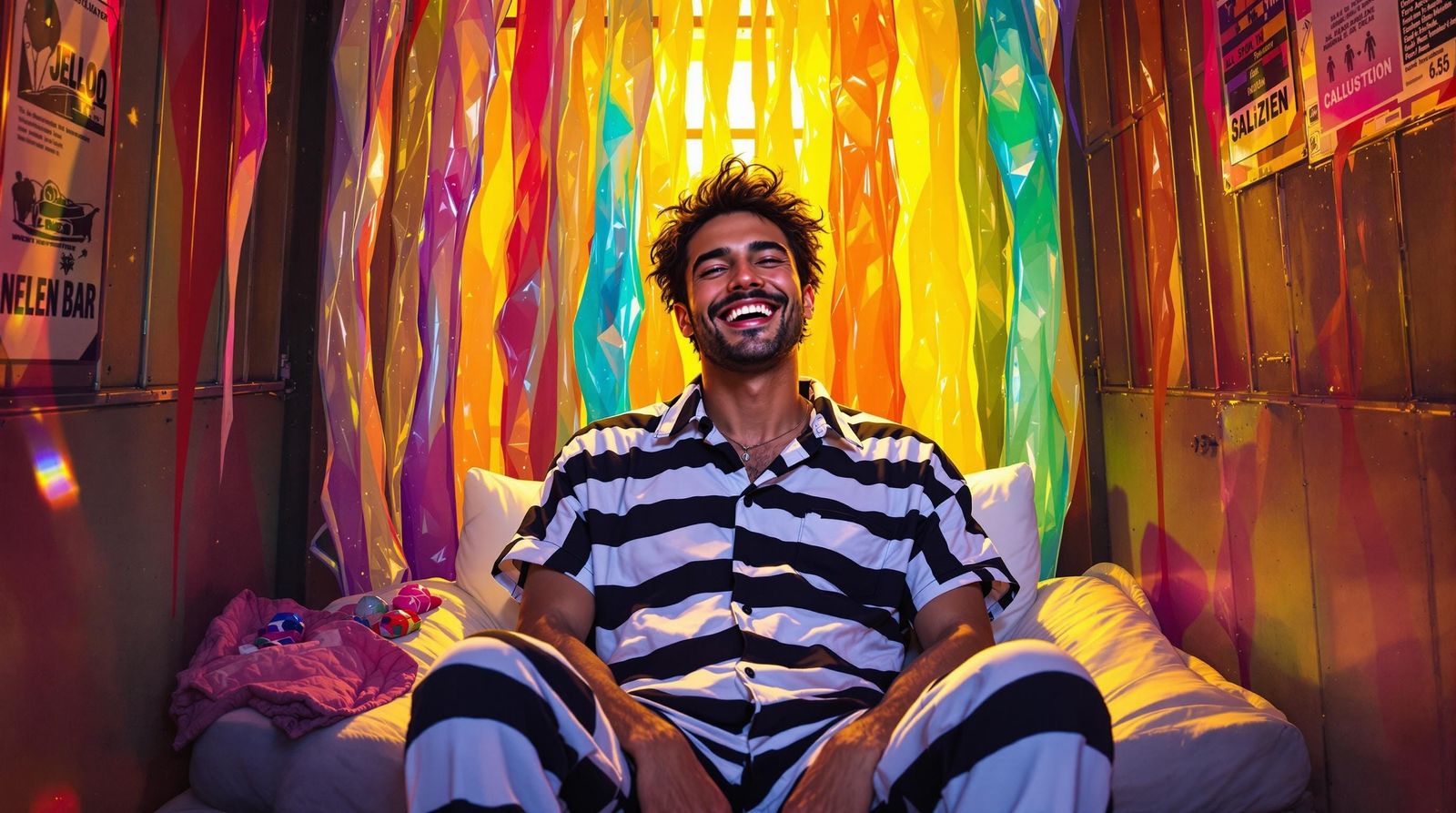 Prisoner in Colorful Jell-O Jail Cell