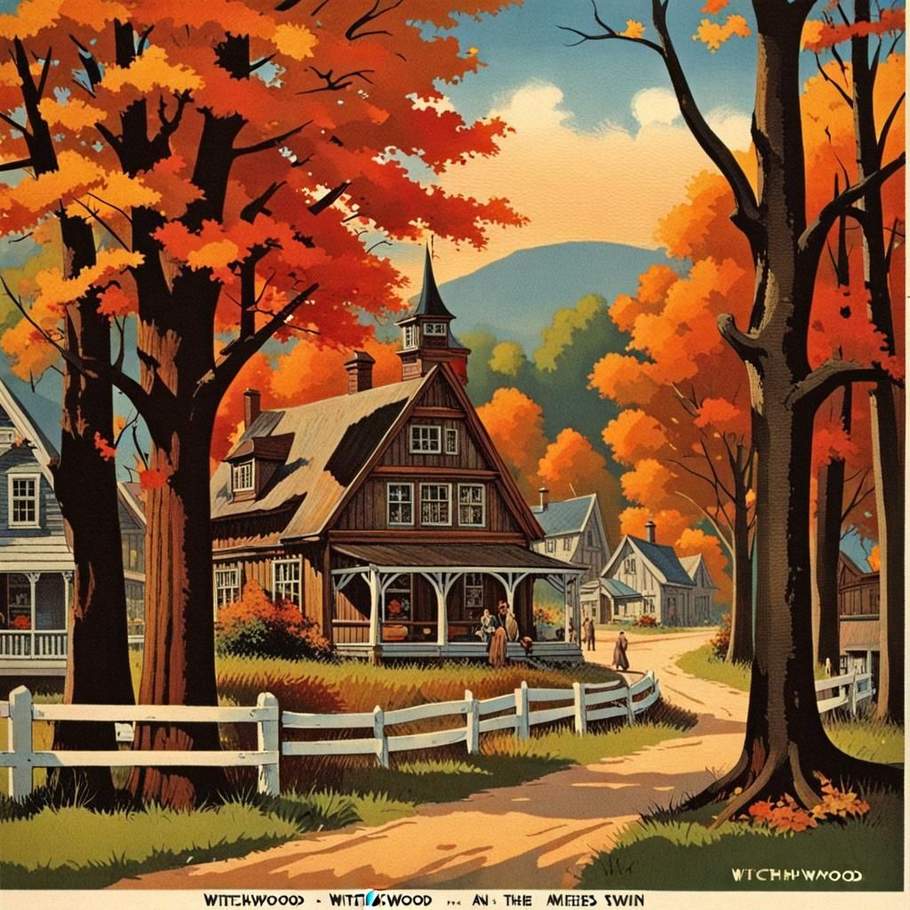 Vintage Postcard: Visit the Witchwood in Autumn