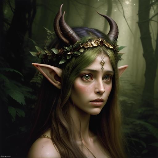 Detailed Forest Elf Portrait in Oil on Canvas