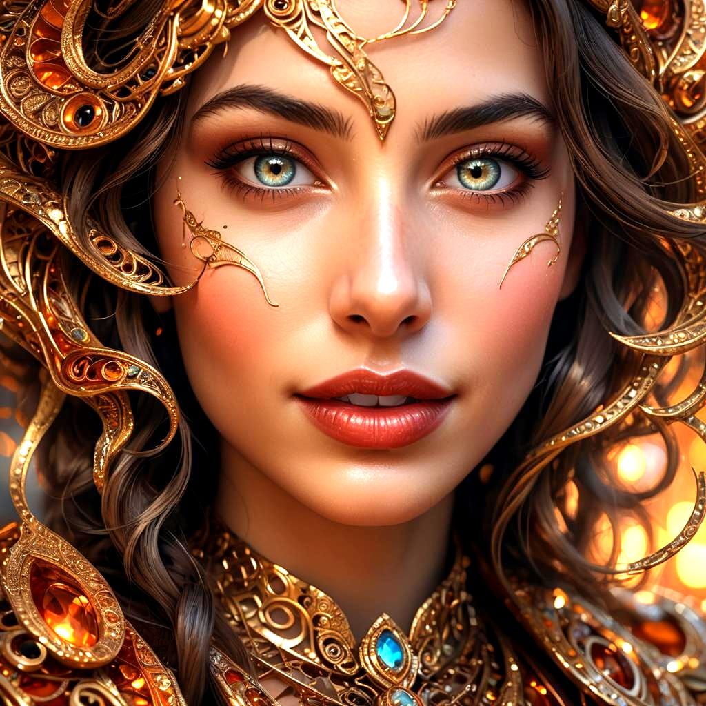 Detailed Matte Painting of a Face with Ironic Smile