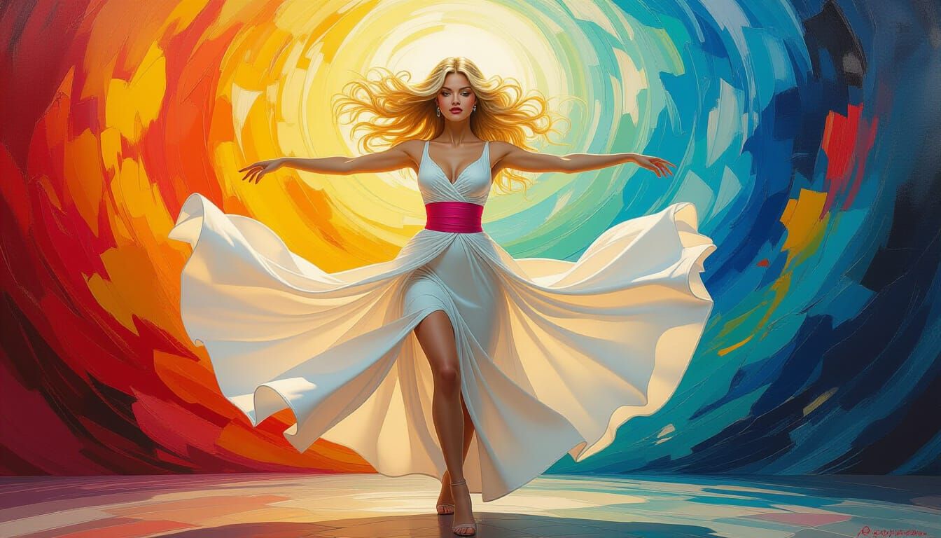 Graceful Dancer in Hyperrealistic Ethereal Style